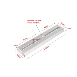 Dovetail bar type Vixen style - length 21 cm silver