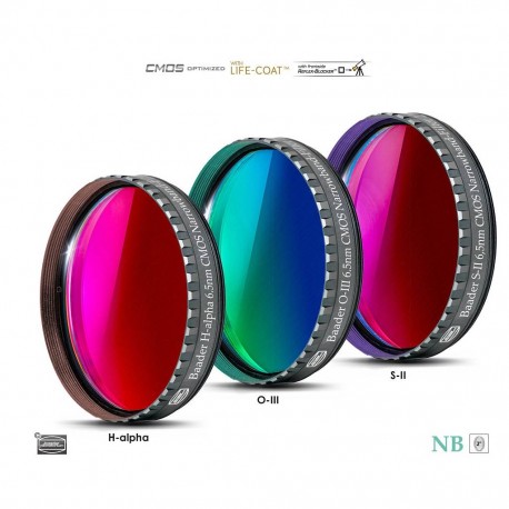 Baader 6.5nm Narrowband Filter-Set – CMOS-optimized (H-alpha / O-III / S-II)