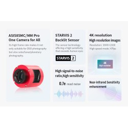 ZWO ASI585MM-Pro - Caméra pour l'astrophotographie deepsky refroidie Monochrome