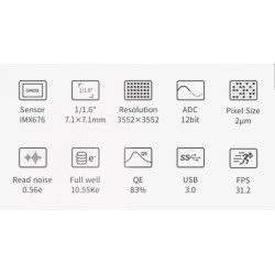 Caméra couleur ZWO ASI676MC – CMOS 12,6 MP pour planétaire et all-sky