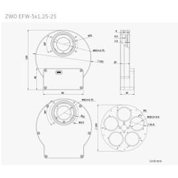 ZWO EFW electronic filter wheel 5x1.25-25