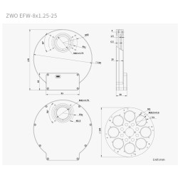 ZWO EFW roue à filtres électronique 8x31-25
