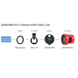 ZWO OAG-L-68 Diviseur optique M68 prisme 12 x 12 mm