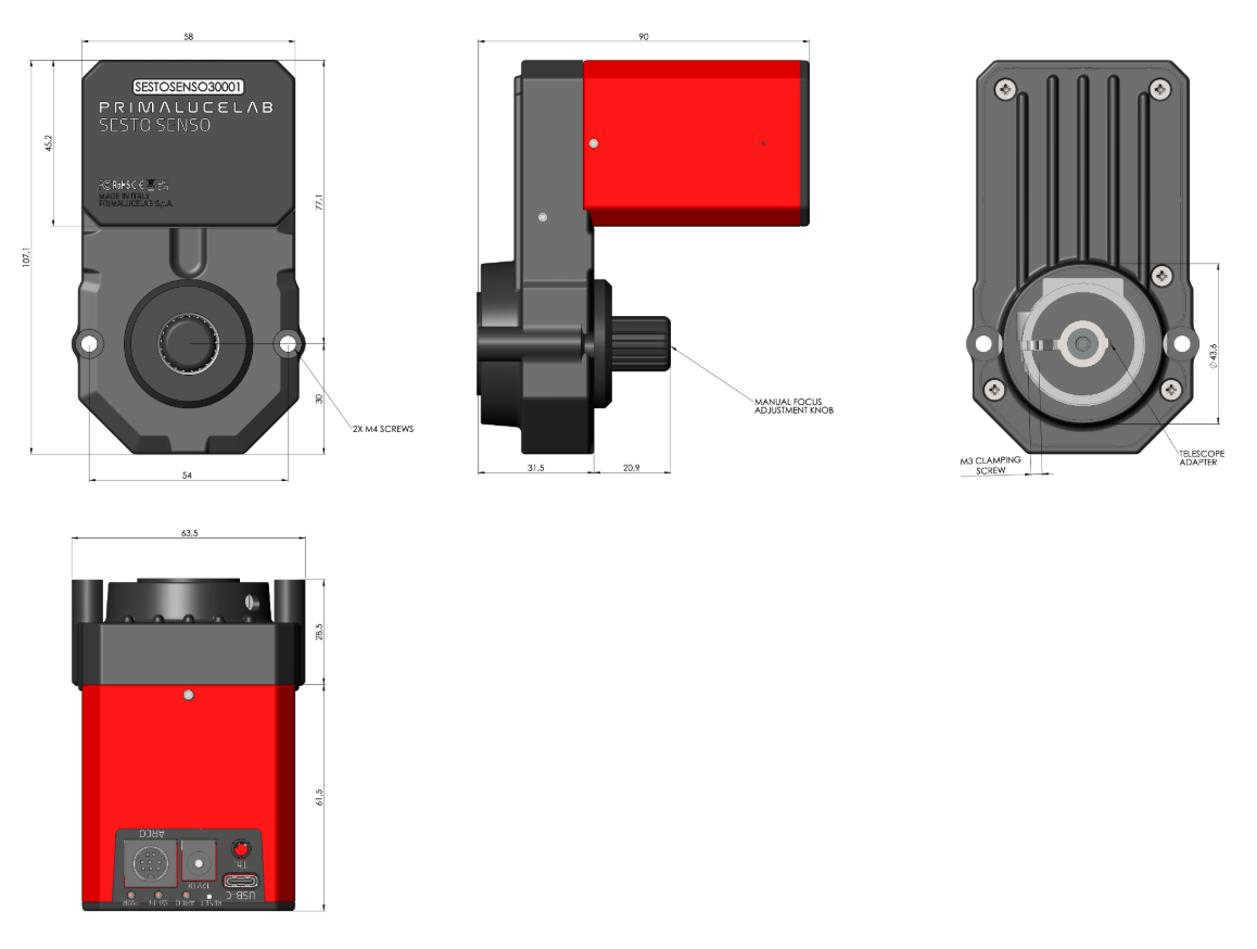 SESTO SENSO 3 SC robotic focusing motor for SC type telescopes